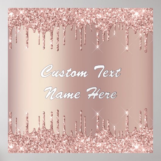 Roos Gold Glitter-schijven - Prints voor aangepast (Voorkant)