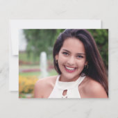 Roos Gold Glitter-schijven Quinceanera Bedankkaart (Achterkant)