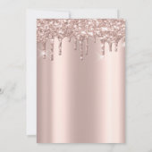 Roos Gold Glitter-schijven Quinceanera Kaart (Achterkant)