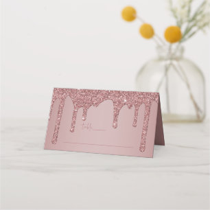 Roos Gold Glitter-schijven Quinceanera-tabel Plaatskaartje