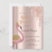 Roos Gold Glitter-schijven, roze flamingos Kaart (Voorkant)