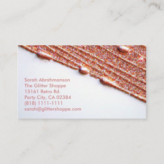 Roos Gold Glitter-schijven Verf Visitekaartje (Achterkant)