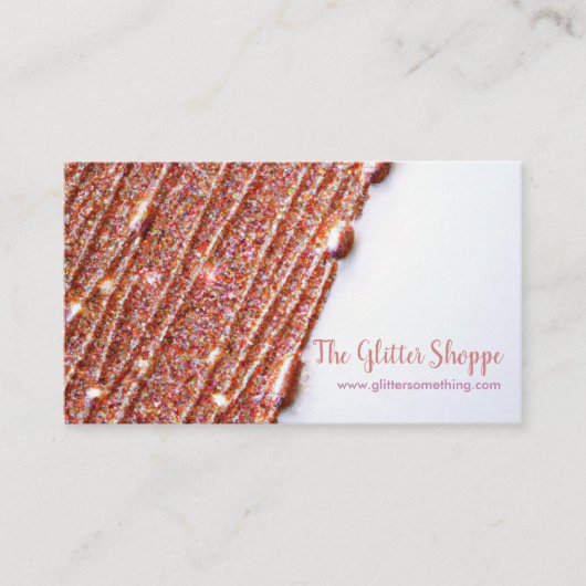 Roos Gold Glitter-schijven Verf Visitekaartje (Voorkant)