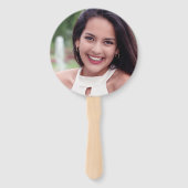 Roos Gold Glitter schrijft Quinceanera Foto Handwaaier (Achterkant)