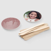 Roos Gold Glitter schrijft Quinceanera Foto Handwaaier (Niet-gemonteerd)