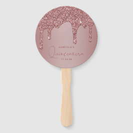 Roos Gold Glitter schrijft Quinceanera Foto Handwaaier