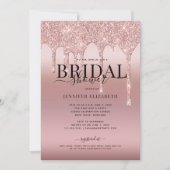 Roos Gold Glitter Script Bridal Kaart (Voorkant)