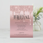 Roos Gold Glitter Script Bridal Kaart (Staand voorkant)