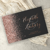 Roos Gold Glitter Script Dark Gastenboek