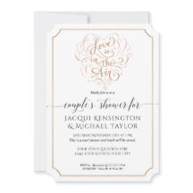 Roos Gold Glitter Script Love in Air Couple Shower