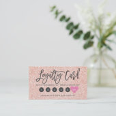 Roos Gold glitter script make-up hair roze hart Klantenkaartje (Staand voorkant)