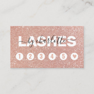 Roos Gold Glitter Script Makeup Loyalty Card