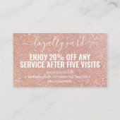 Roos Gold Glitter Script Makeup Loyalty-kaart Klantenkaartje (Achterkant)