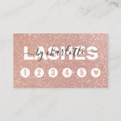 Roos Gold Glitter Script Makeup Loyalty-kaart Klantenkaartje (Voorkant)
