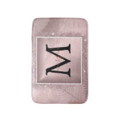 Roos Gold Glitter Script Monogram Badmat (Voorkant Verticaal)