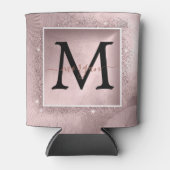 Roos Gold Glitter Script Monogram Blikjeskoeler (Voorkant)