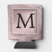 Roos Gold Glitter Script Monogram Blikjeskoeler (Achterkant)