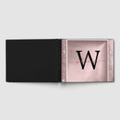 Roos Gold Glitter Script Monogram Gastenboek (Volledig)