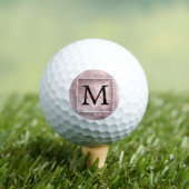 Roos Gold Glitter Script Monogram Golfballen (Insitu Shirt)