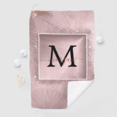 Roos Gold Glitter Script Monogram Golfhanddoek (Insitu)