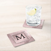 Roos Gold Glitter Script Monogram Kartonnen Onderzetters (Insitu)