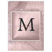 Roos Gold Glitter Script Monogram Klembord (Achterkant)