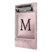 Roos Gold Glitter Script Monogram Mini Klembord (Angled2)