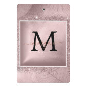 Roos Gold Glitter Script Monogram Mini Klembord (Achterkant)