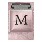 Roos Gold Glitter Script Monogram Mini Klembord (Voorkant)