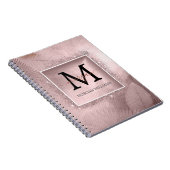 Roos Gold Glitter Script Monogram Notitieboek (Rechterzijde)