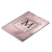 Roos Gold Glitter Script Monogram Notitieboek (Linkerzijde)