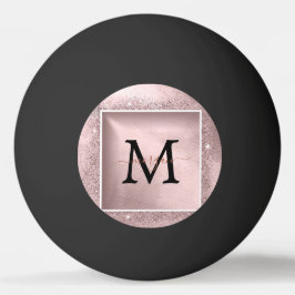 Roos Gold Glitter Script Monogram Pingpongbal