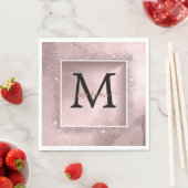 Roos Gold Glitter Script Monogram Servet (Insitu)