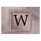 Roos Gold Glitter Script Monogram Snijplank (Voorkant)