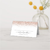 Roos Gold Glitter Script Names Date Plaatskaartje (Voorkant)