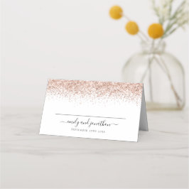 Roos Gold Glitter Script Names Date Plaatskaartje