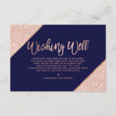 Roos gold glitter script navy blue die goed wil informatiekaartje (Voorkant)