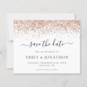 Roos Gold Glitter Script Save the Date (Voorkant)