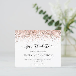 Roos Gold Glitter Script Save the Date