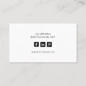 Roos Gold Glitter Script Signature Makeup Artist Visitekaartje (Achterkant)