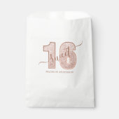 Roos Gold Glitter Script Sweet 16 zaterdag Bedankzakje (Voorkant)