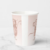 Roos Gold Glitter Script Sweet 16 zaterdag Papieren Bekers (Links)