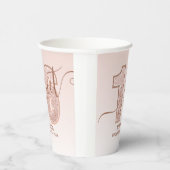 Roos Gold Glitter Script Sweet 16 zaterdag Papieren Bekers (Rechts)