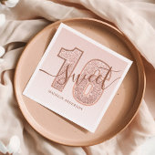 Roos Gold Glitter Script Sweet 16 zaterdag Servet