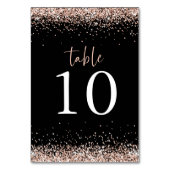 Roos Gold Glitter Script Weddenschap Black Kaart (Achterkant)