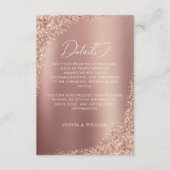 Roos Gold Glitter Script Weddenschap - Gegevens Informatiekaartje (Voorkant)