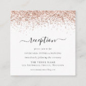 Roos Gold Glitter Script Weddenschappen Ontvangen  Informatiekaartje (Voorkant)