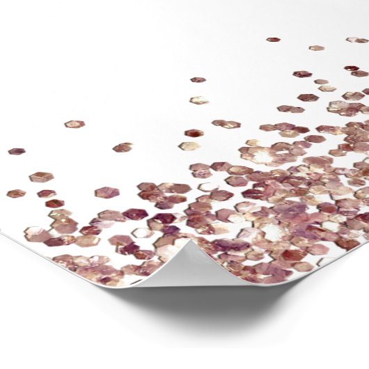 Roos Gold Glitter Script Welkomststartkaart Poster (Hoek)