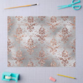 Roos Gold Glitter Scroll Werken op grijze ontkoppe Tissuepapier (Craft)