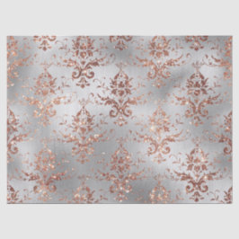 Roos Gold Glitter Scroll Werken op grijze ontkoppe Tissuepapier